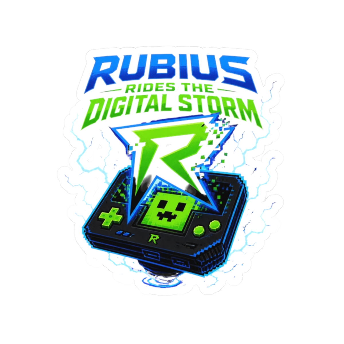Rubius "Rubius Rides the Digital Storm" Sticker - Official stickers merchandise