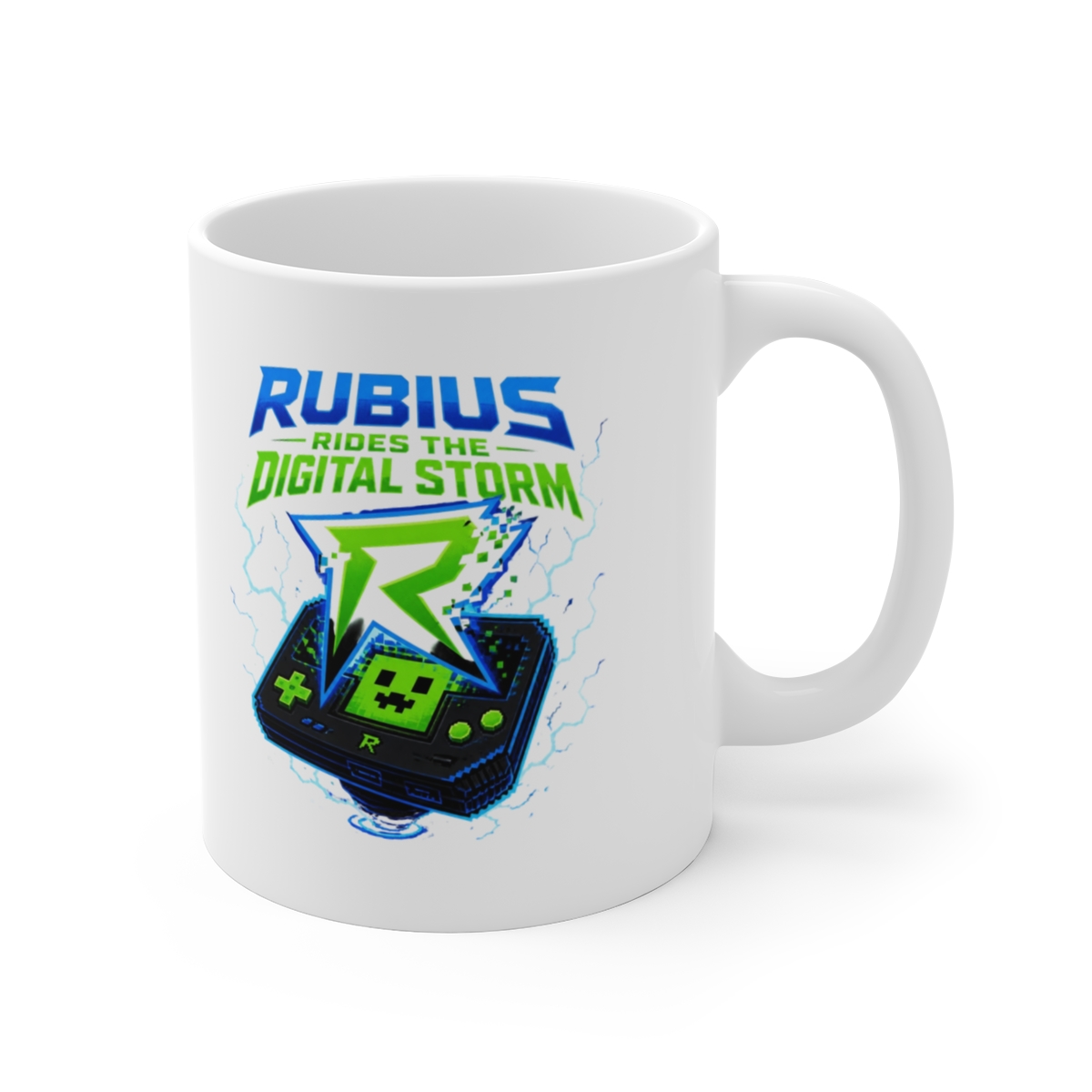 Rubius "Rubius Rides the Digital Storm" White Mug - Official mugs merchandise