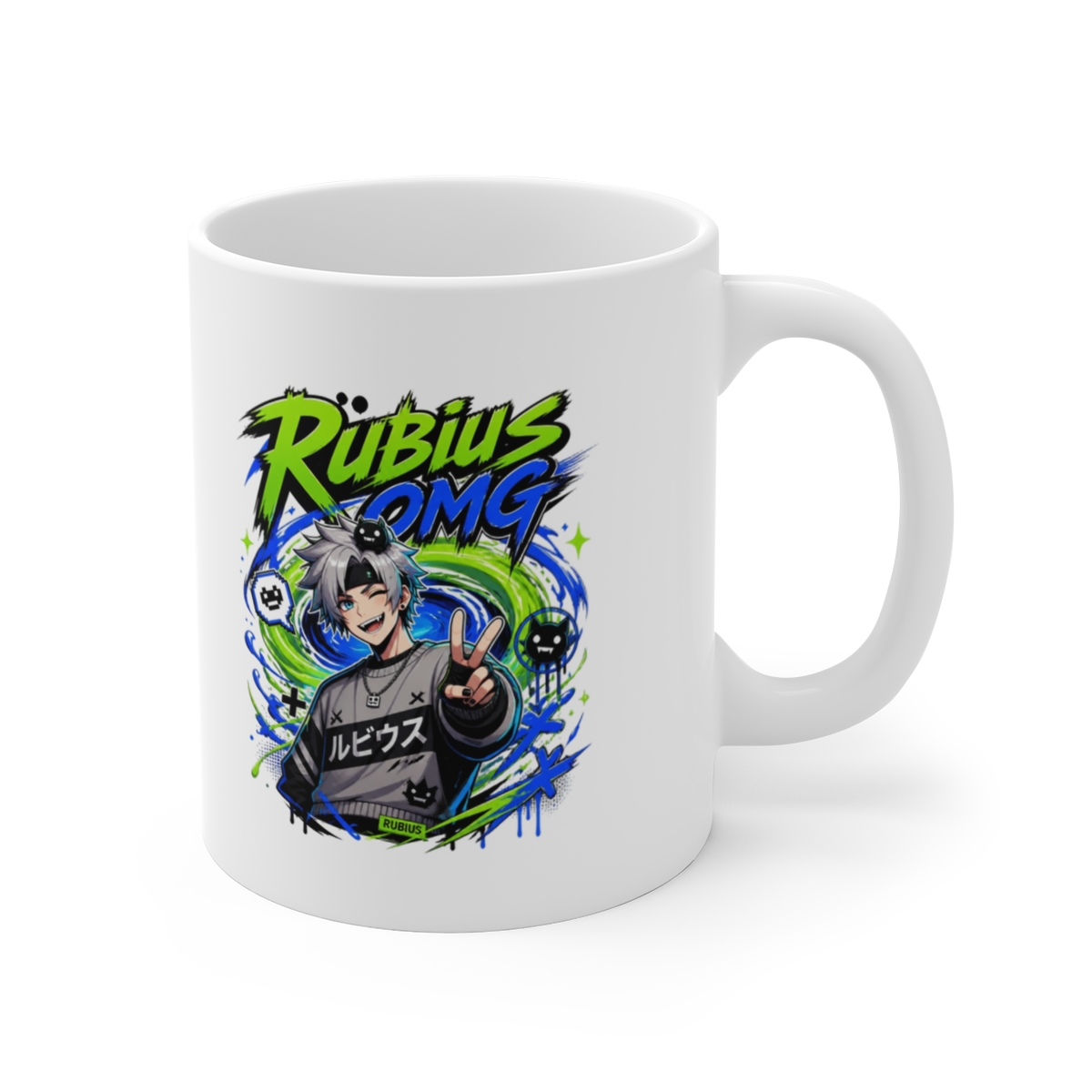 Rubius "s VTuber avatar" White Mug - Official mugs merchandise